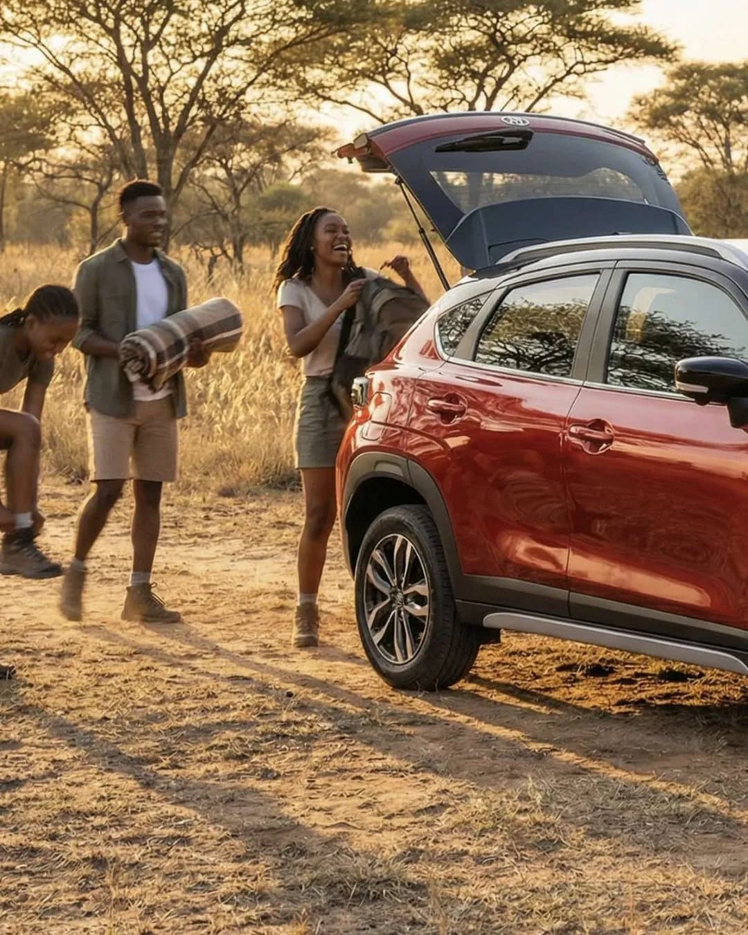 A family with a Toyota RAV4