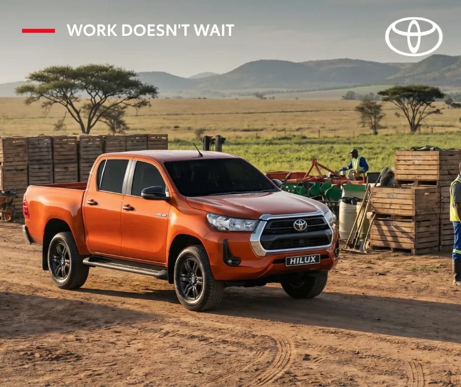 A Toyota Hilux loaded for work