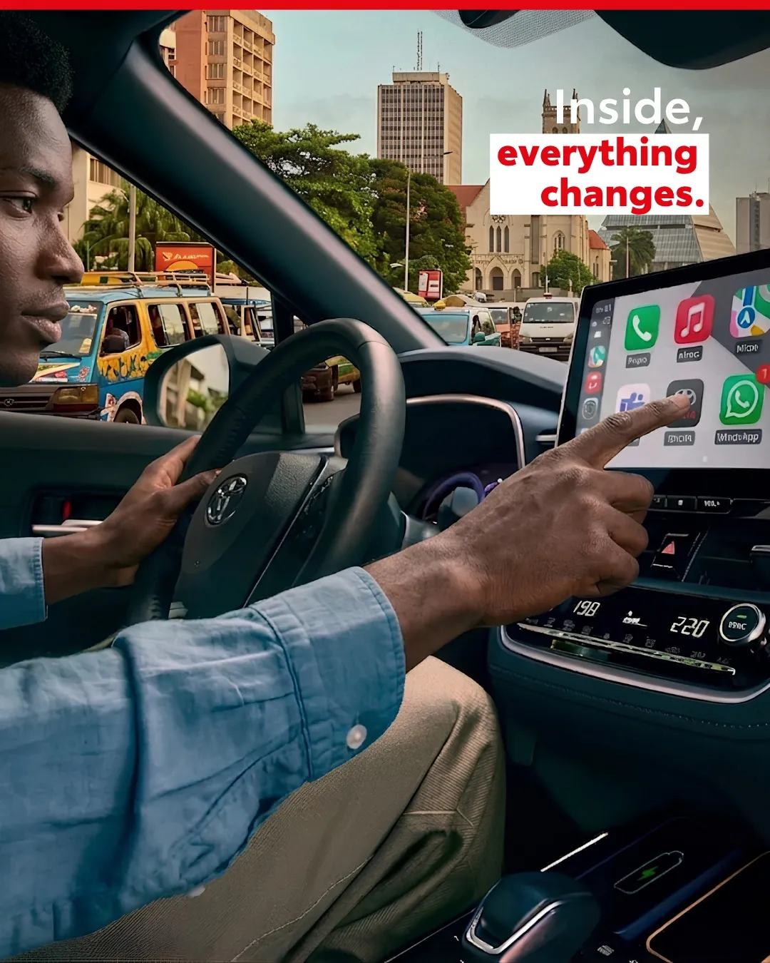 Toyota infotainment and driver controls